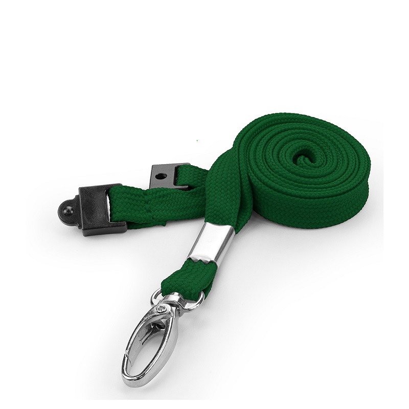 Billede af Grøn tubevævet / rør strikket Lanyard / Halssnor / Keyhanger / Nøglesnor / Halsrem 10 mm med metal karabinhage. RPET. Breakaway / break-away. 60270656